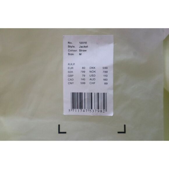 RAINS 12010 Unisex Sz M Straw Yellow Shell Waterproof Rain Jacket - Picture 10 of 14